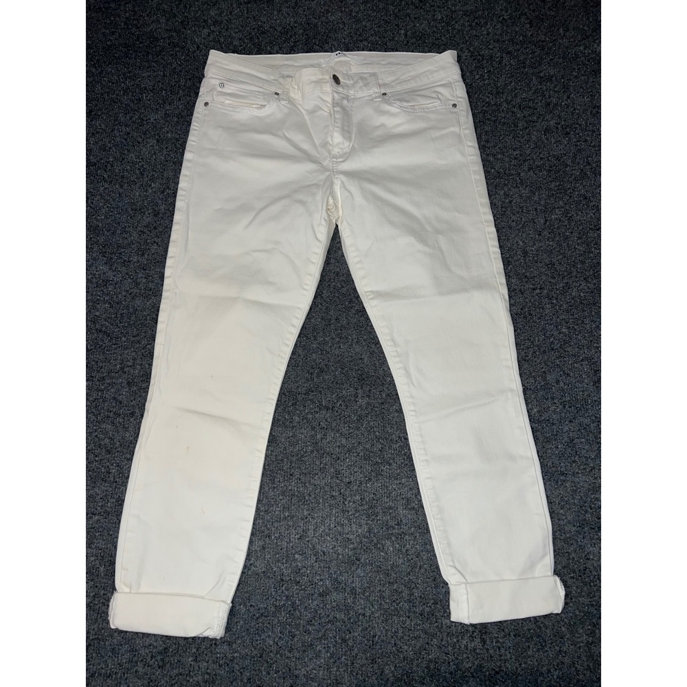 Else White Ankle Skinny Jeans Size 31 Cotton Tencel Stretch Pants